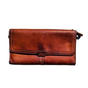 Vintage Fossil Leather Trifold Wallet
